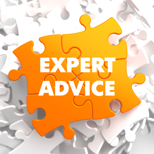 puzzelstukjes met expert advice erop
