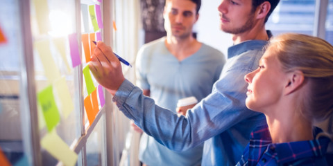 brainstorming using a canvas